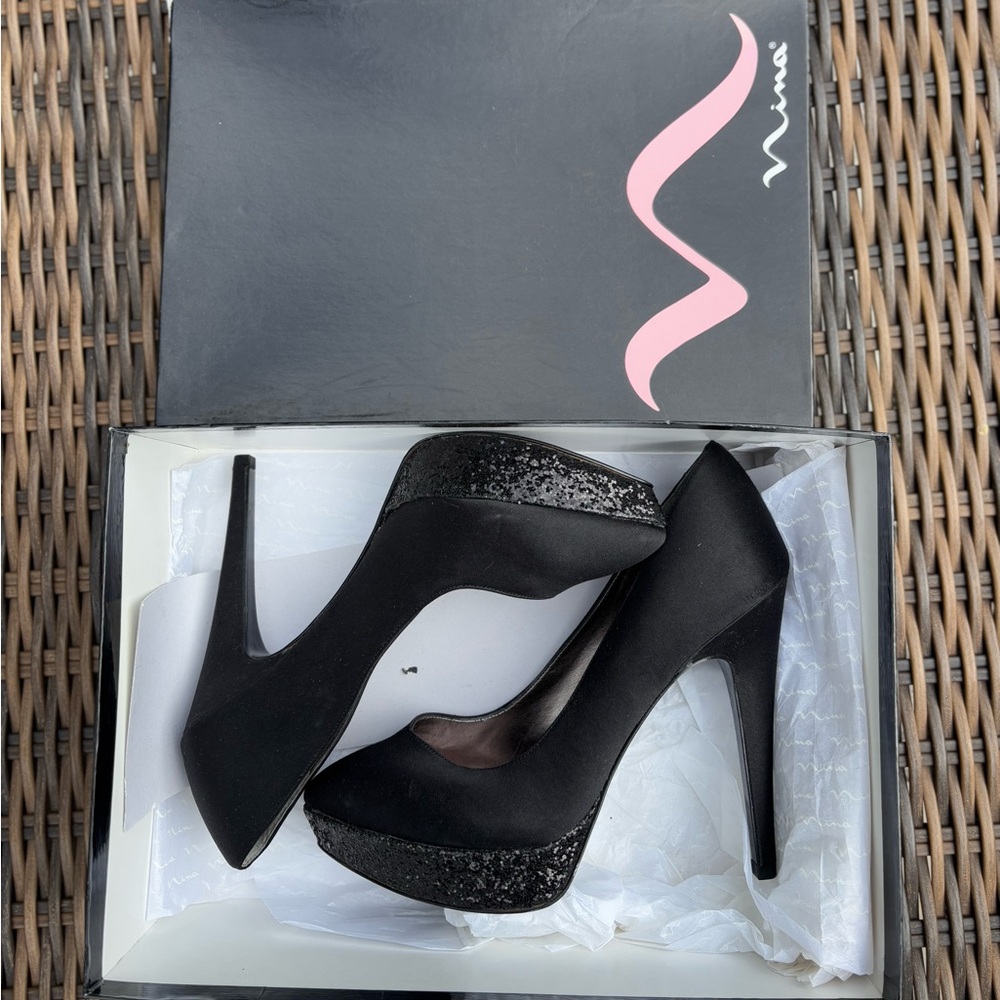 Nina New York Black Platform Heels